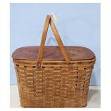 EARLY WICKER PICNIC BASKET