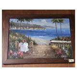 ARTIST SIGNED OIL ON CANVAS COASTAL SCENE
