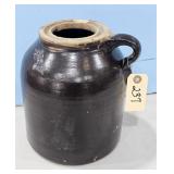 BROWN GLAZED STONEWARE CROCK JUG