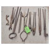 VARIETY OF FORGE TONGS