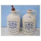 2 HENRY MCKENNA CROCK WHISKEY HALF GAL. JUGS