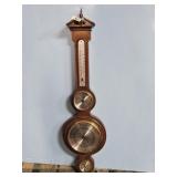 HOWARD MILLER WALL BROMETER W/CLOCK