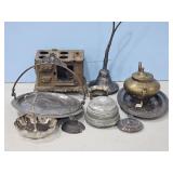 SILVER PLATE TRAY, & OTHER ITEMS