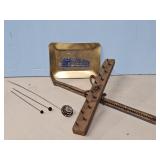 SMALL PRIMITIVE CARPET STRETCHER & ASH TRAY