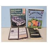 EARLY CAR REPAIR BOOKS, MODERN BUSINESS CARDS