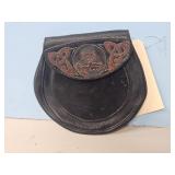 BROWN COW ART LEATHER POUCH W/TOOLING