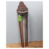 EARLY WOODEN FOLDING CLOTHING DRYER RACK-WALL