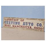 EARLY CAR MAGENET SIGN FROM GEETING AUTO