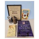 WINE MAKING BOOKS, EMPTY BEER CANS