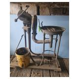 COAL FORGE W/BLOWER & RR SPIKES & BUCKET OF