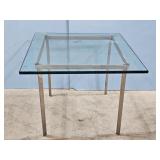 HEAVY GLASS TOP END TABLE