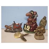 OLDER BRASS & CAST FIGURINES