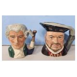 ROYAL DAULTON TOBY MUGS, 1-HAS A CHIP ON