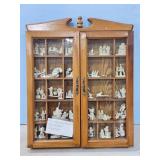 WOODEN HANGING DISPLAY CASE W/PEWTER DEPT. 56