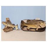 MOUNTED LARGE MOUTH  BASS & OTHER FISH
