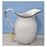 WHITE ENAMEL WATER PITCHER