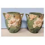 PAIR OF ROSEVILLE DOUBLE HANDLE VASES