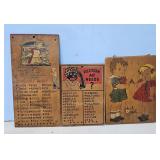 EARLY WOODEN HANGING STORE LIST