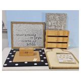 FINGER JOINT OAK BOX, MODERN SIGNS