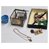 MICKEY MOUSE TIE TAC PIN/AMISH COUPLE/TRINKET BOX