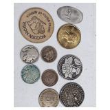 WOODEN NICKEL/BUFFALO NICKELS/TOKENS/WHEAT PENNY