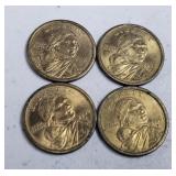 4 SACAGAWEA GOLDEN DOLLAR COINS