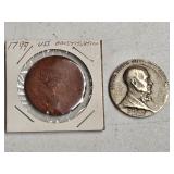 1797 USS CONSITUTION AND 30 YRS SERVICE TOKEN