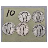 (5) STANDING LIBERTY QUARTERS