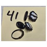 STERLING SILVER CUFFLINKS & RING