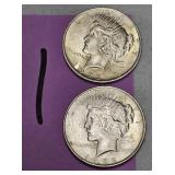 (2) 1922 PEACE DOLLARS