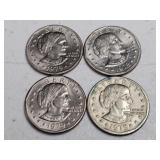 4 SUSAN B ANTHONY 1 DOLLAR COINS