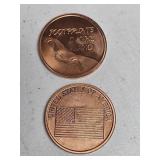 2 COPPER COINS .999 FINE