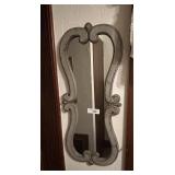 Hall mirror & framed pictures &