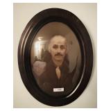 Old picture with bubble glass