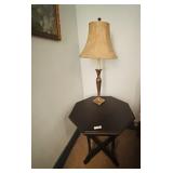 Maple spindle table & lamp