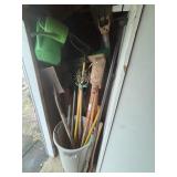 Hand tools, shovels, rakes, brooms,