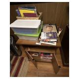 Storage totes & old magazines & books