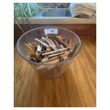 Jar of old clothes pins