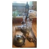 Sterling plated vinegar oil serving tray