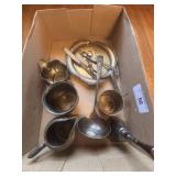 Misc. silver plated- plate & cups & bells &