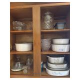 Casserole dishes & cheese plate & cut glass