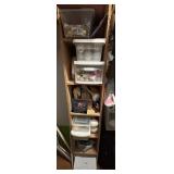 Shelf of christmas decorations