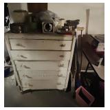Dresser with tools & misc totes & tools