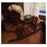 Wood rocking horse