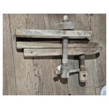 EARLY WOODEN LEATHER-HARNESS VISES