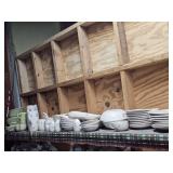 FRANCISAN WARE DISHES ON TOP SHELF