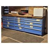 18 DRAWER CABINET-BLUE-ON UPPER LEVEL -NO CONTENTS