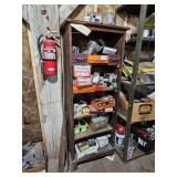 WOOD SHELF & CONTENTS