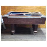 BUMPER POOL TABLE W/STICKS & SOME Q-BALLS