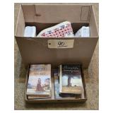 AFGHAN, NEW QUEEN FLAT SHEETS & BOOKS